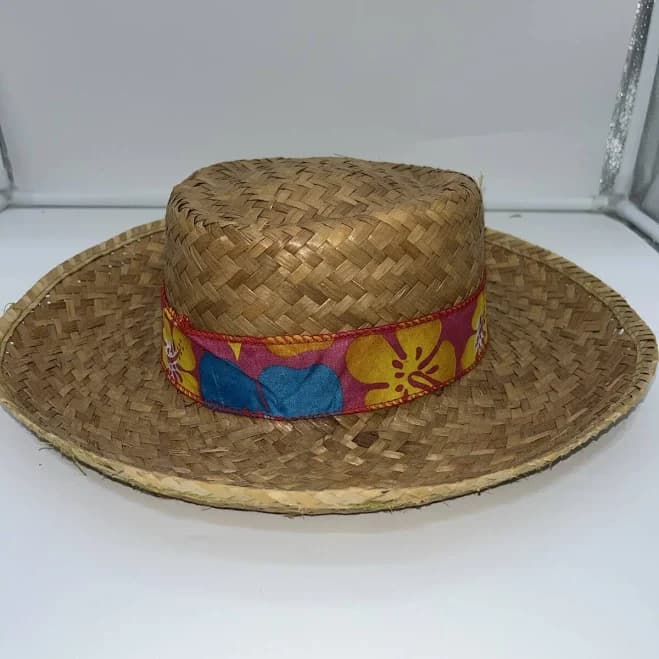 Straw Panama Woman’s Wide Rim Hat With Floral Band -