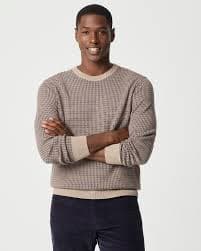 Houndstooth Crewneck Sweater For Men | Factory