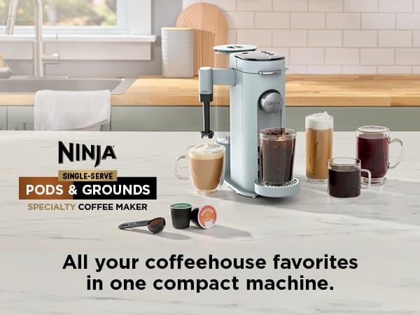 Mua Ninja Pods & Grounds Specialty Single-Serve Coffee Maker, K-Cup Pod Compatible, Built-In Milk Frother, 6-oz. Cup to 24-oz. Travel Mug Sizes, Iced Coffee Maker, Glacier Blue, PB051GB trên Amazon Mỹ chính