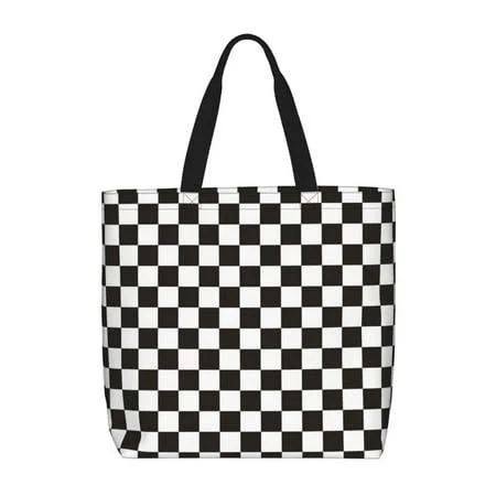 Rateoe Women's Lightweight Checkerboard Print Tote Bag