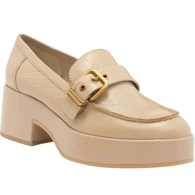 Dolce Vita Shoes | Elegant Cream Loafers With Gold Buckle | Color: Cream | Size: 9.5 | Liztaylor0422's Closet
