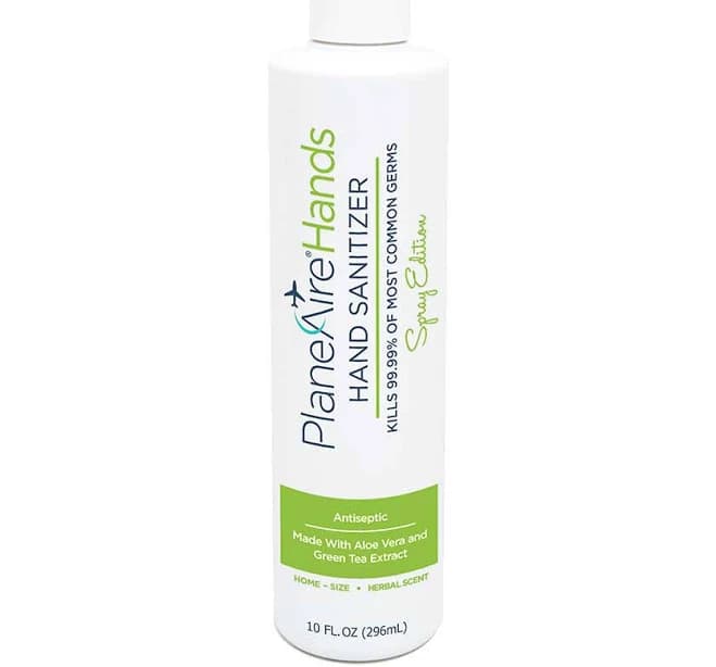 PlaneAire Hand Sanitizer Spray Edition Herbal Scent 10oz Green