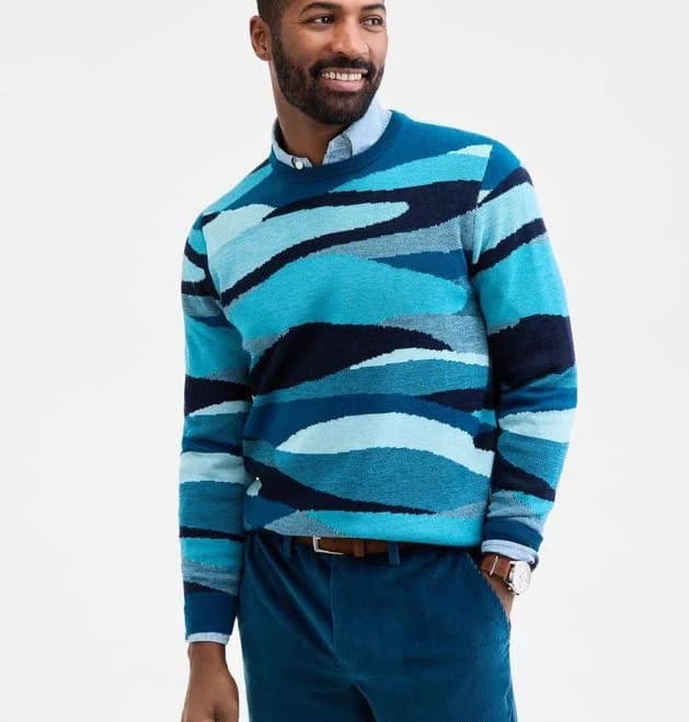 Club Room Men's Glen Plaid Abstract Crewneck Sweater