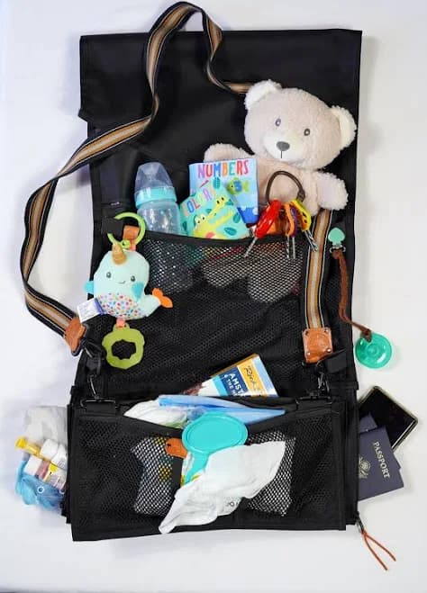 Travel Diaper Bag Airplane Organizer Seatback Pocket Toddler Airplane Travel Essential Tray Table Cover
