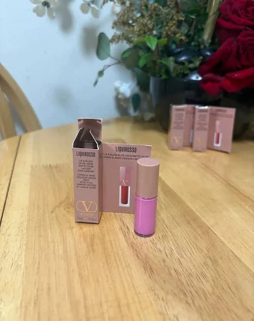 VALENTINO LIQUIROSSO #302R PINK IS PUNK 3.9ml .1oz LIP & BLUSH BLUR LIQUID BNIB3