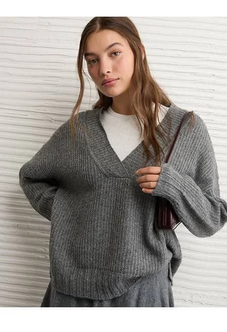 AE Whoa So Soft Oversized V-Neck Sweater