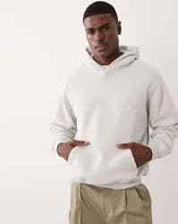 Abercrombie & Fitch essential oversized hoodie in gray heather