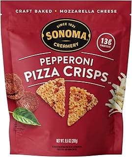 Sonoma Creamery - Pizza Crisps, Pepperoni, 9.5 Oz (1 Count) | Savory Snack Cracker | High Protein | Low Carb | Gluten Free | Wheat Free |Keto Friendly