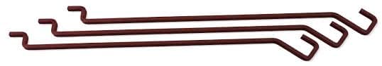 3-Pack, 23 Inch Steel Angled Deck Potted Plant Hook - Rust-9