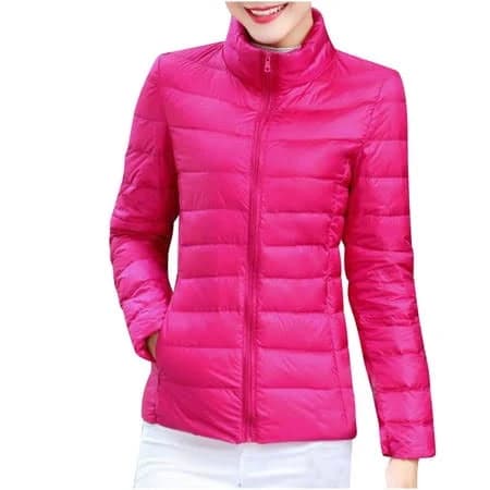 Women's Slim Down Jacket with Zipper Pockets