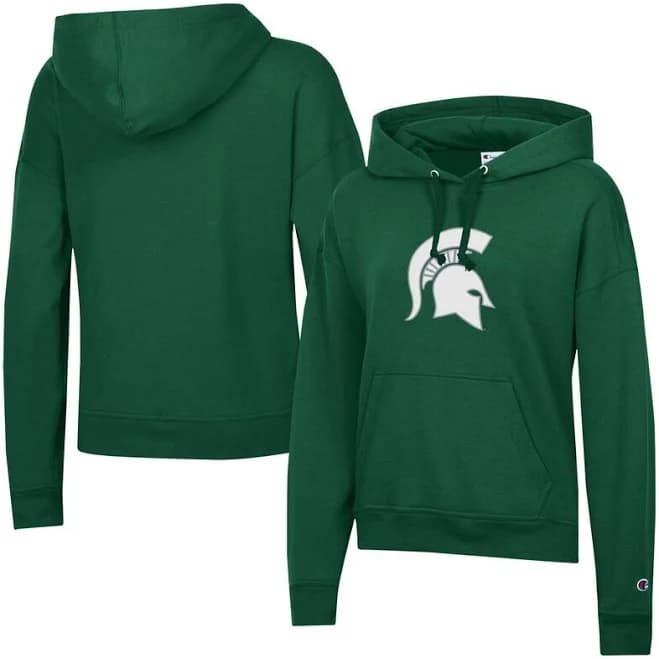 Champion Women's Michigan State Spartans Powerblend Fleece Pullover Hoodie