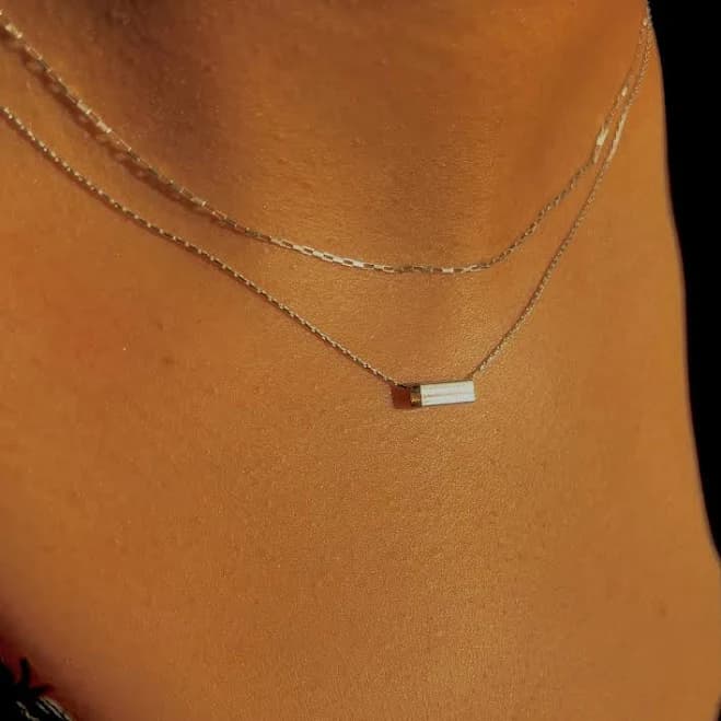 925 Sterling Silver Minimalist Bar Necklace