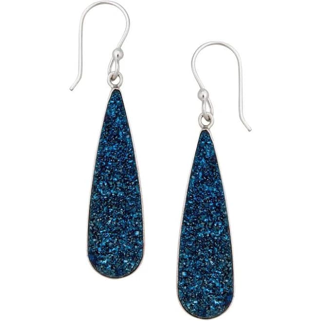 Sterling Silver Druzy Teardrop Earrings