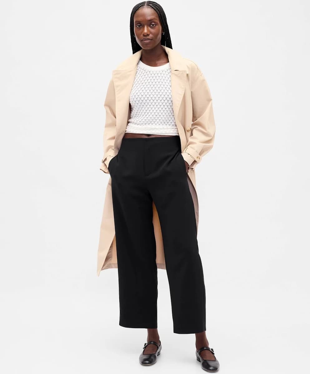 Gap Women's High Rise Twill Straight Ankle Pants