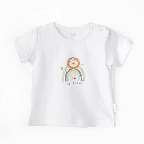 Andy Wawa Casual Brave Lion T-Shirt in White at Nordstrom, Size 12-18M