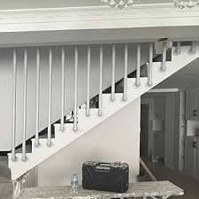 Ceiling Mounted Handrail for Stairs - Complete Kit, Black L-Type Bannister Guardrail - Select Length - Safety Support Rods, Wrought Iron Stairway Railing for Loft, 30-150cm (Size : 2 FT) : Tools & Home Improvement - Amazon.com