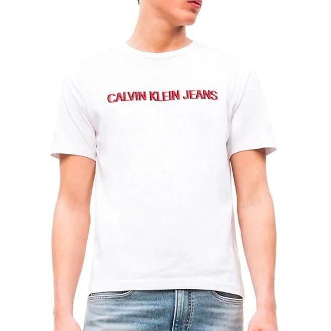 Inst embroidery logo t-shirt in bright white