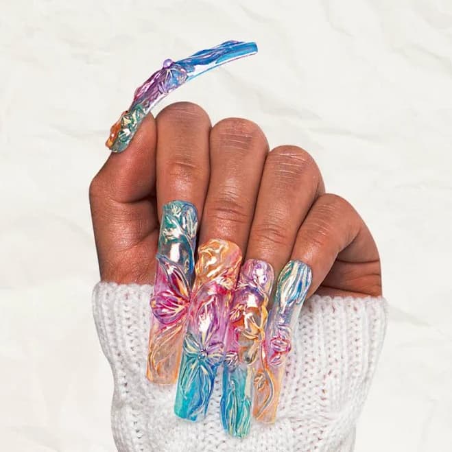 Charming Rainbow Handmade Nails H341