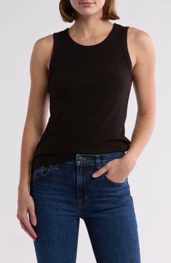 Halogen Women's Fitted Ribbed Tank Top
