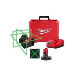 Milwaukee 3632-20 M12 Green 360° 3-Plane Laser Level Tool ONLY No Charger/Batt C