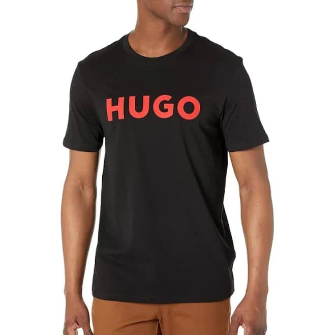 Hugo Boss Men's Dulive Center Logo Short Sleeve T-shirt, Black