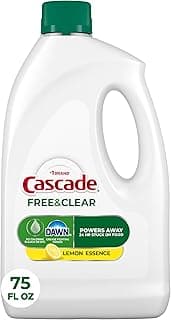 Free & Clear Dishwasher Detergent Liquid Gel, Dish Detergent, Dishwasher Soap, Lemon, 75oz