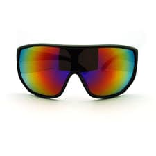 Futuristic Mens Oversized Shield Mono Lens Sport Warp Sunglasses, Black / Rusta Mirror, One Size : Amazon.sg: Fashion