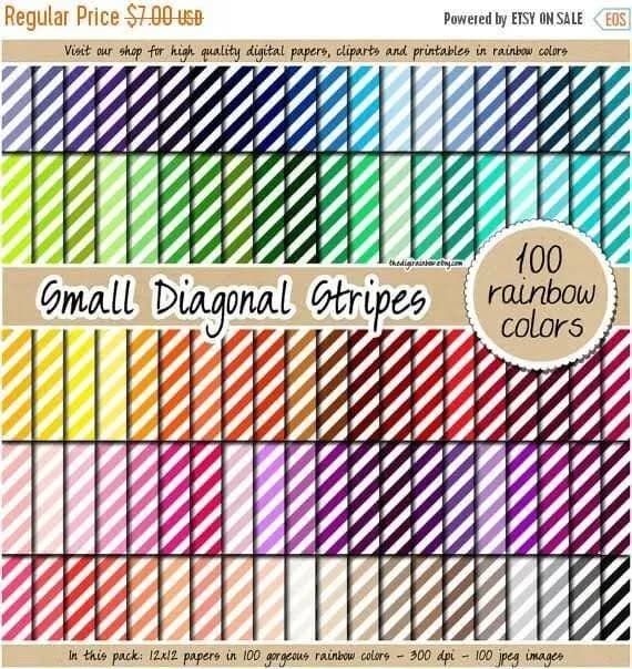 100 SEAMLESS diagonal stripe digital paper rainbow paper seamless printable scrapbook paper 12x12 stripe backdrop pastel paper clipart