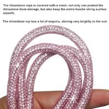 Amazon.com: 6mm x 138cm Rhinestone Tube Rope Bling Crystal Rhinestone String Rope Crystal Drawstring Cords Hoodie String Replacement Shoe Laces for for Sweatpants Shorts Pants Jackets Coats (Pink, White)
