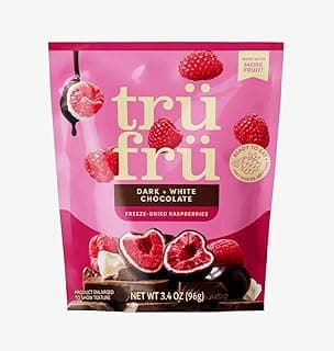Tru Fru Hyper-Dried Raspberries Covered in Dark Chocolate Candy - 3.4oz