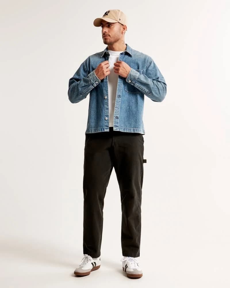 Abercrombie & Fitch Men's Athletic Loose Camo Workwear Pants