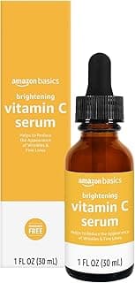 Amazon Basics Brightening Anti Aging Vitamin C Serum with Hyaluronic Acid, Hydrates Skin, 1 Fluid Ounce, 1-Pack