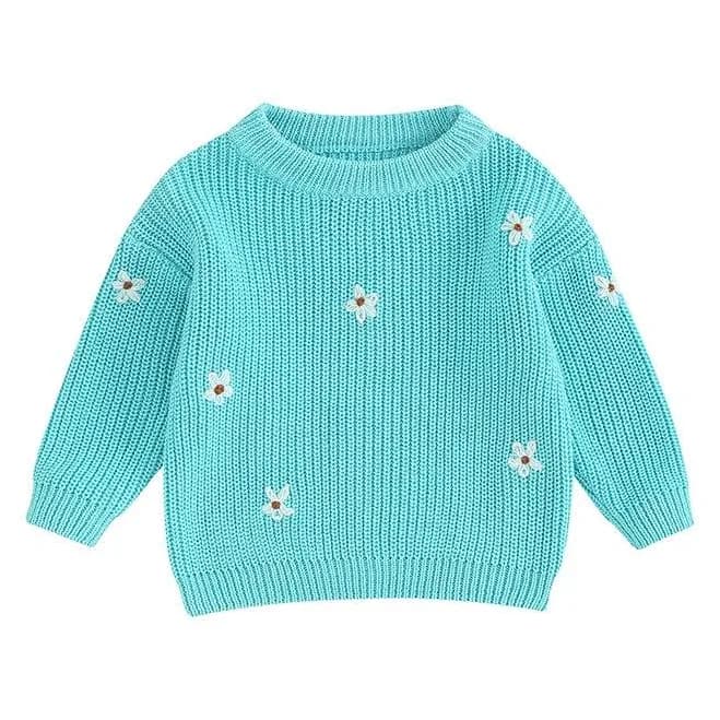 Baby Toddler Girls Spring Flower Knit Sweater