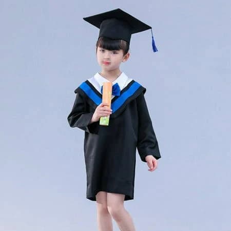Soimiss Black Graduation Gown and Tassel Set Comfortable Breathable Academic Design for Graduation Ceremony Kids