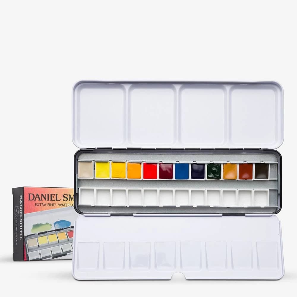 Daniel Smith Watercolor Half Pan Metal Box Set of 12
