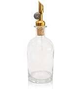 Amazon.com: Rail19 Small Clear Glass Mouthwash Dispenser with Metal Pour Spout | Cooking Oil and Vinegar Dispenser - Perfect for The Bathroom, Kitchen and Tabletop, 8oz (Gold) : Home & Kitchen