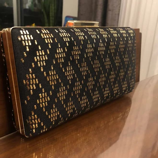 Embroidered Crossbody Clutch