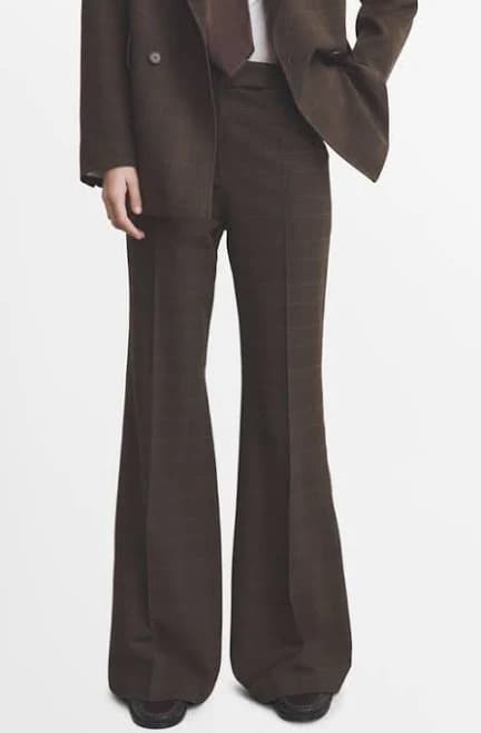 MANGO Women's Check Print Suit Pants