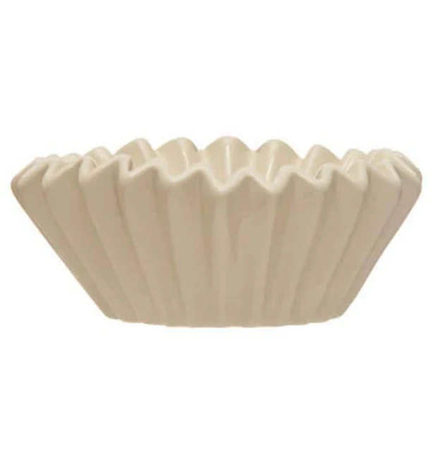 Creative Co-Op Fluted Stoneware Bowl