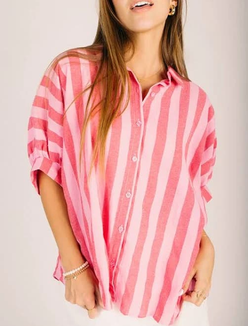 Latham Oversized Button-Down Blouse
