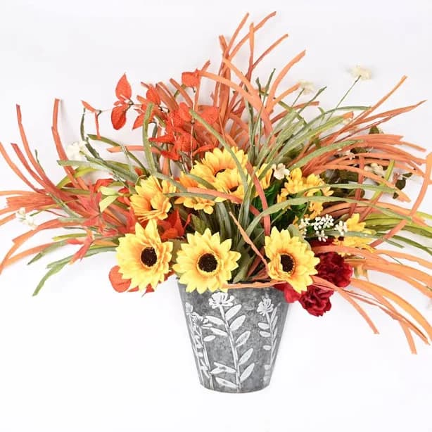 Artificial Sunflower Flowers with Metal Pot