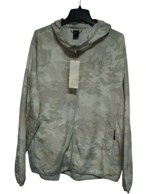 Men's All In Motion Packable Windbreaker White & Gray Camo Hooded
