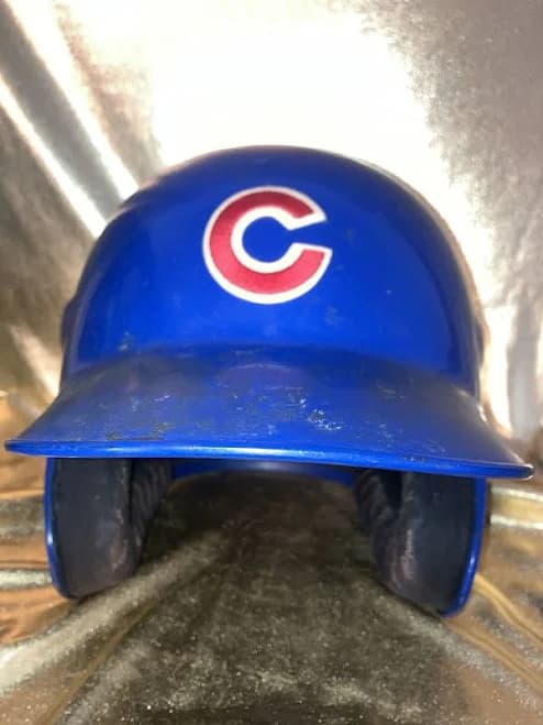 Chicago Cubs Mlb Baseball Game Worn Rawlings Batting Helmet 7 1/2