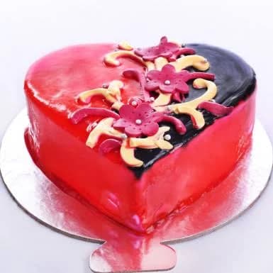 Choco Strawberry Heart Shape Cake - Order & Send Cakes Online In Gwalior From Winni