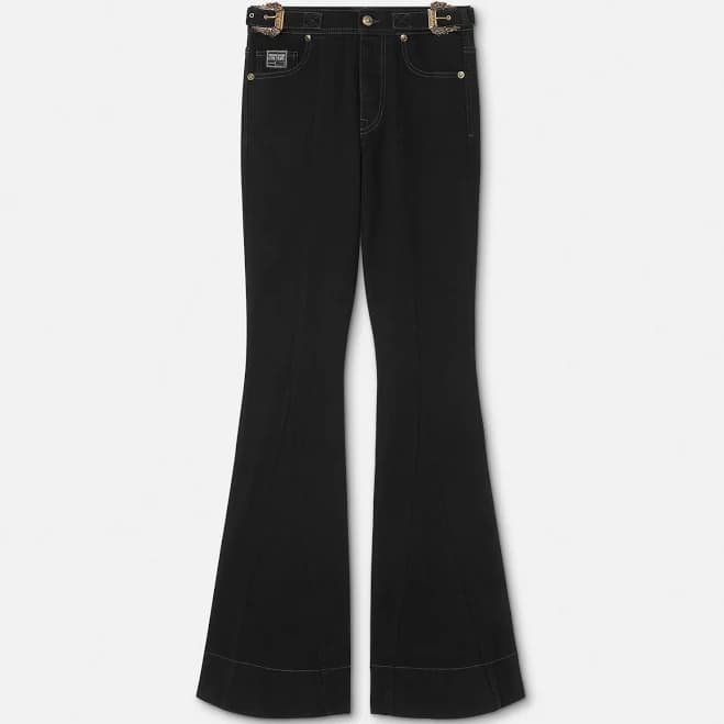 Versace Jeans Couture Baroque Buckle Flared Jeans