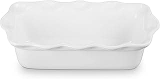 Stoneware Heritage Fluted Loaf Pan, 9", White