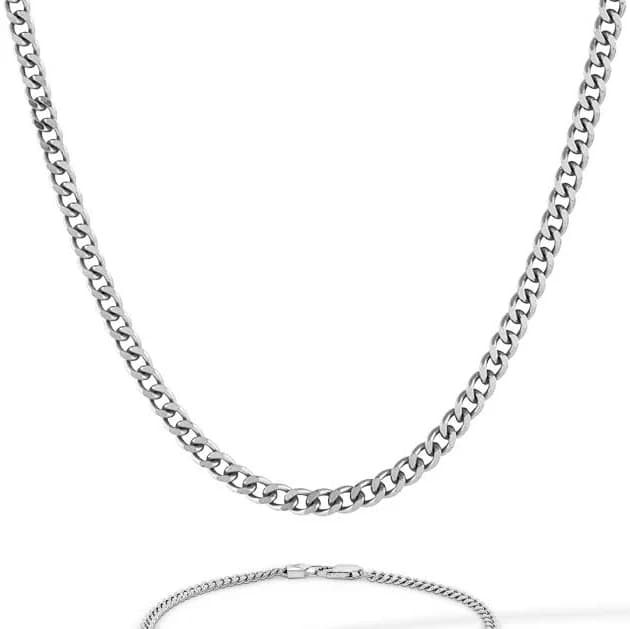 Vincero Sterling Silver Curb Chain Set