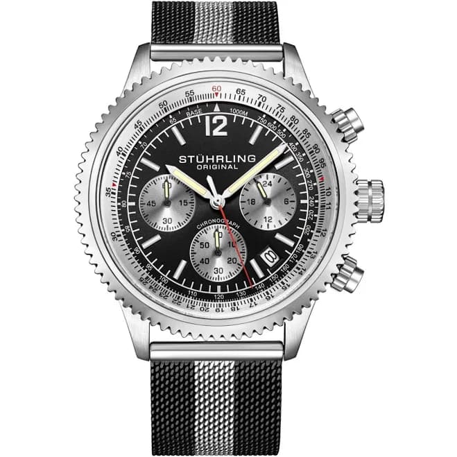 Stuhrling Men's Monaco Round Stainless Steel Watch