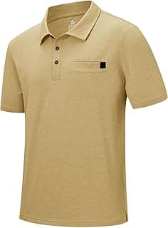 Men's Polo Shirts Short Sleeve Dry Fit Golf Shirt with Pocket Collared Tee Shirts Athletic Casual