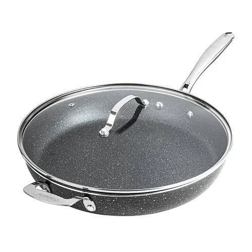 Granitestone Ceraluxe 14" Ceramic Nonstick Fry Pan with Lid and Helper Handle
